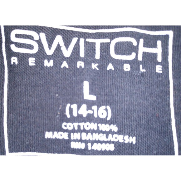 Unisex. Switch Remarkable. Longhorn. Splatter T-Shirt Black & Red L Short Sleeve - Picture 2 of 3